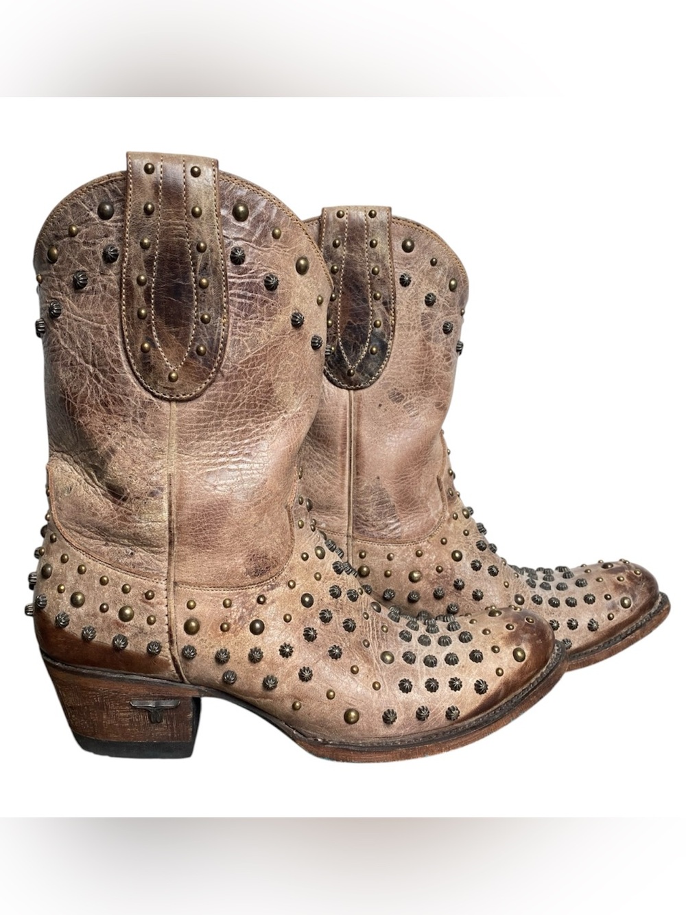 Lane Boots Women’s Studded Leather Western Cowboy Boots Size 7.5
